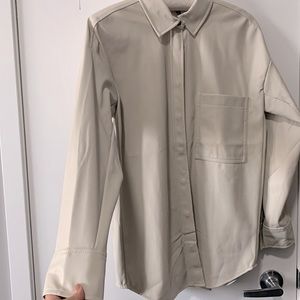NWT Design Lab Faux Leather shirt -XS
